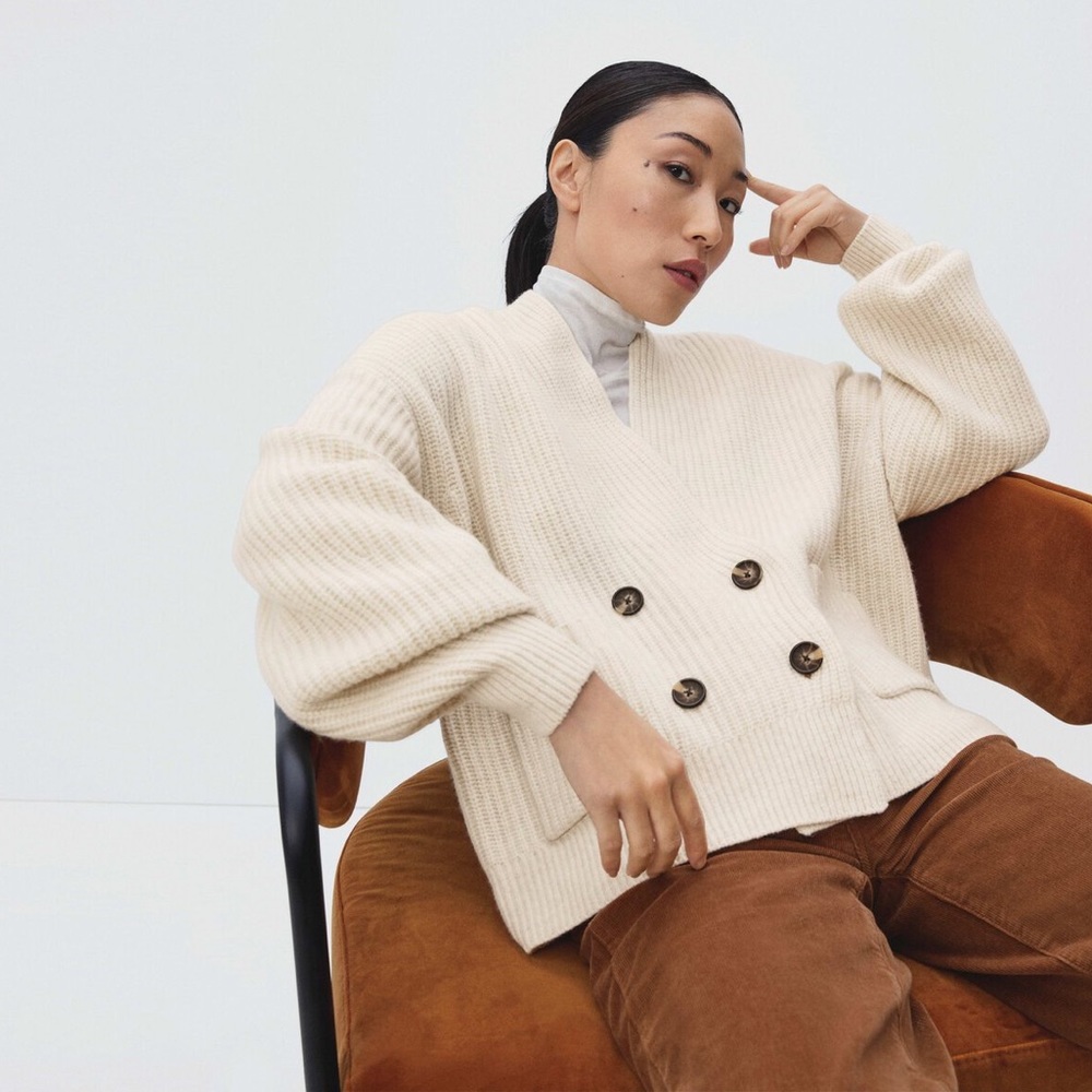 Everlane Felted Merino Double Breasted Cardigan